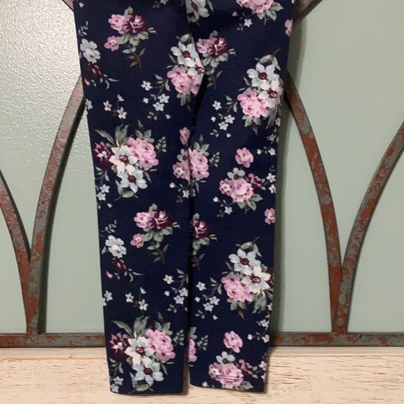 Girls’ 4T Janie and Jack Blue Floral Ponte Pants - Picture 6 of 7